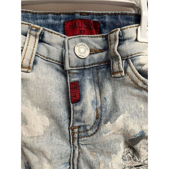 Haus of JR Unisex Kids Mid Waist Stretchy Distressed Jeans Light wash Size 3T - Picture 6 of 6